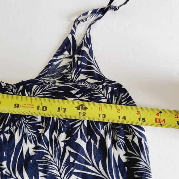 ANTHRO BISHOP + YOUNG Palm Leaf Navy Romper - Picture 9 of 10